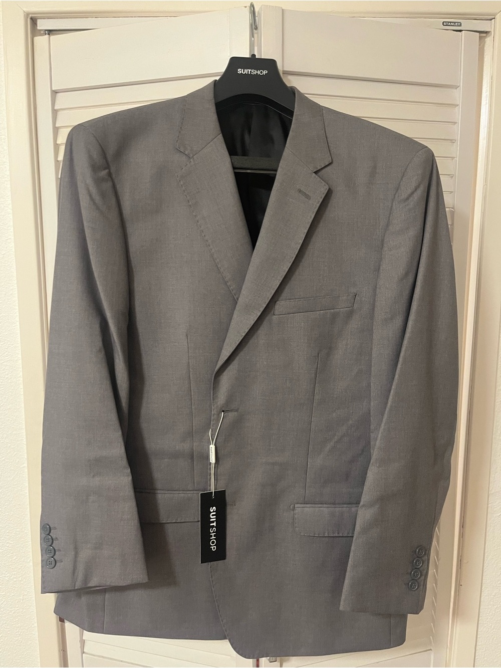 Men's Gray Single-Breasted Suit Jacket by SuitShop - NWT